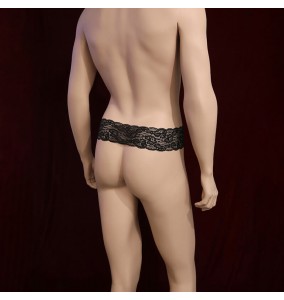 Feeetmoi - Men's Beaded Hollow Exposed Penis Underwear (Black)